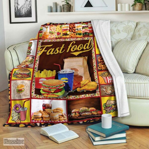 Love Fast Food Fleece Blanket Sherpa Blanket