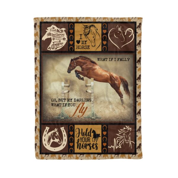 Horse Fleece Blanket Sherpa Blanket