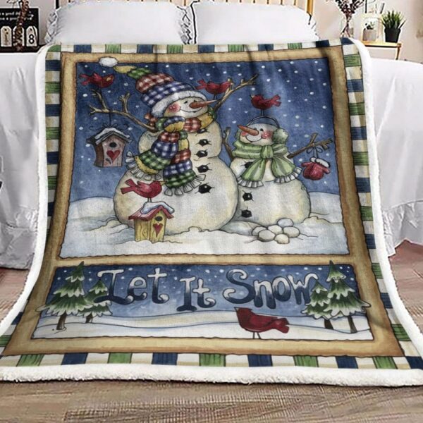 Snowman Fleece Blanket Sherpa Blanket