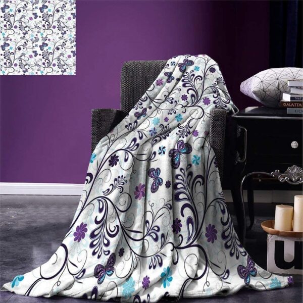 Butterfly And Fractal Fleece Blanket Sherpa Blanket