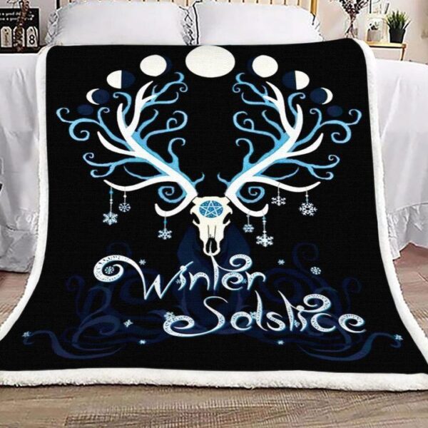 Deer Winter Solstice Fleece Blanket Sherpa Blanket