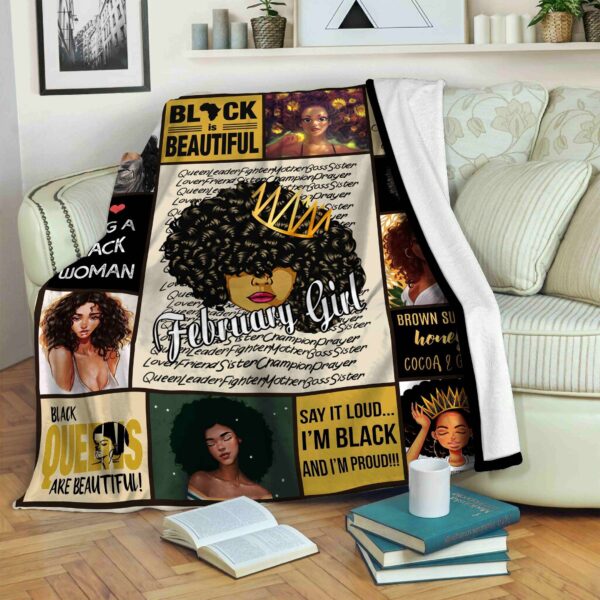 Black Woman Fleece Blanket Sherpa Blanket