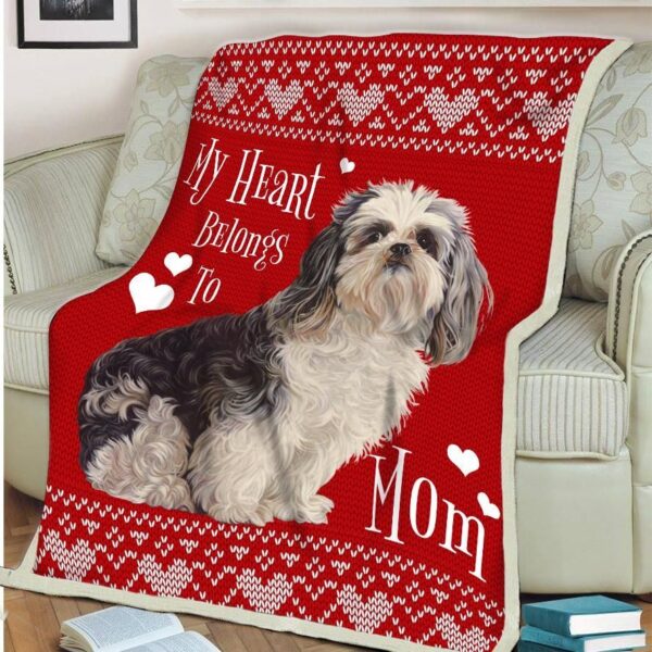 Shih Tzu Mom Fleece Blanket Sherpa Blanket