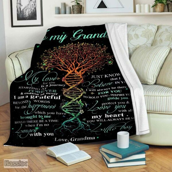 To My Grandson Fleece Blanket Sherpa Blanket