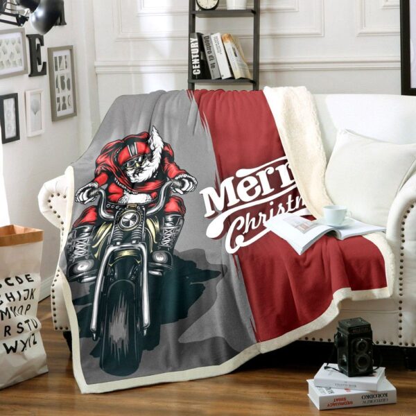 Santa Claus Merry Christmas Fleece Blanket Sherpa Blanket