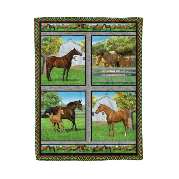Horse Fleece Blanket Sherpa Blanket