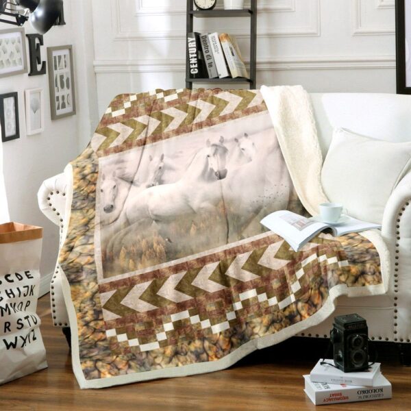 Horse Fleece Blanket Sherpa Blanket