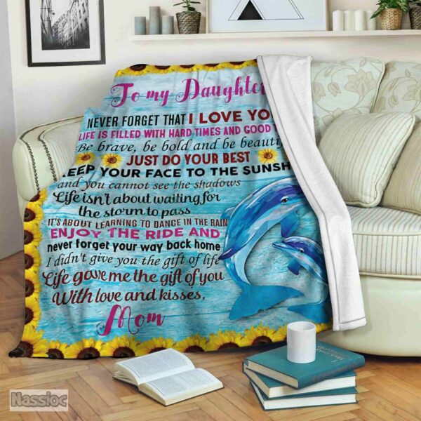 To My Daughter Fleece Blanket Sherpa Blanket