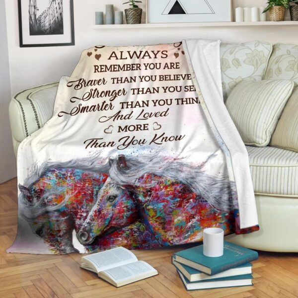 Love More Than You Know Horse Fleece Blanket Sherpa Blanket