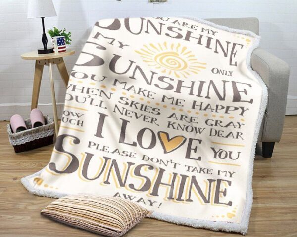 Valentine's Day You Are My Sunshine Fleece Blanket Sherpa Blanket