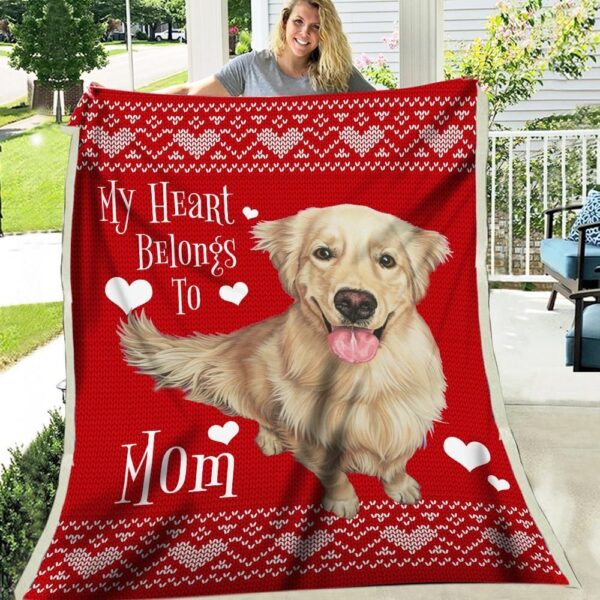 Golden Retriever Mom Fleece Blanket Sherpa Blanket