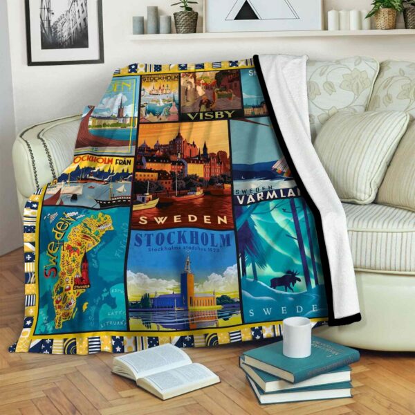 Sweden Fleece Blanket Sherpa Blanket