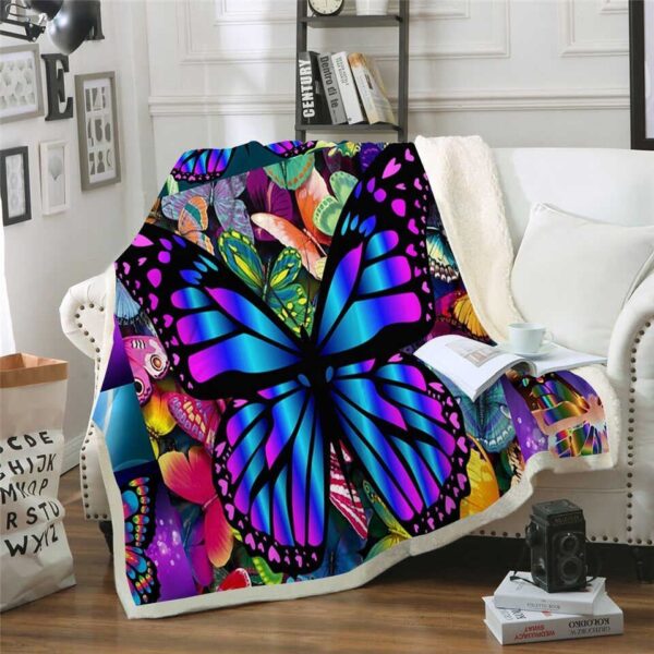 Butterfly Fleece Blanket Sherpa Blanket