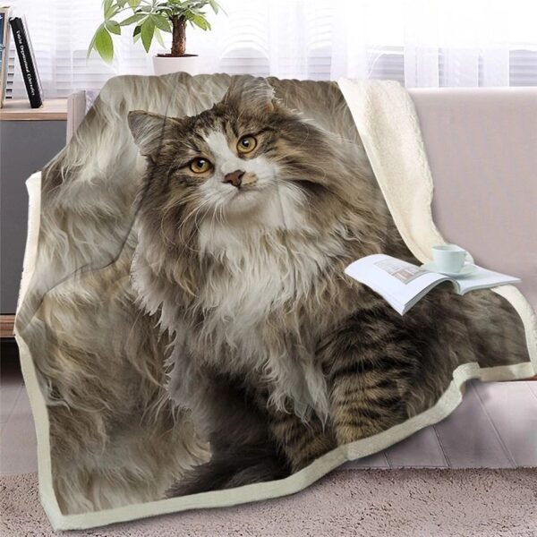 Persian Cat Fleece Blanket Sherpa Blanket