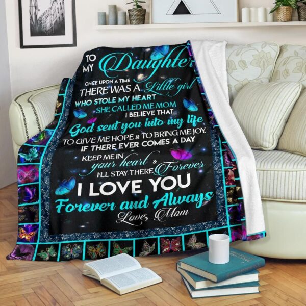 Butterfly To My Daughter Fleece Blanket Sherpa Blanket