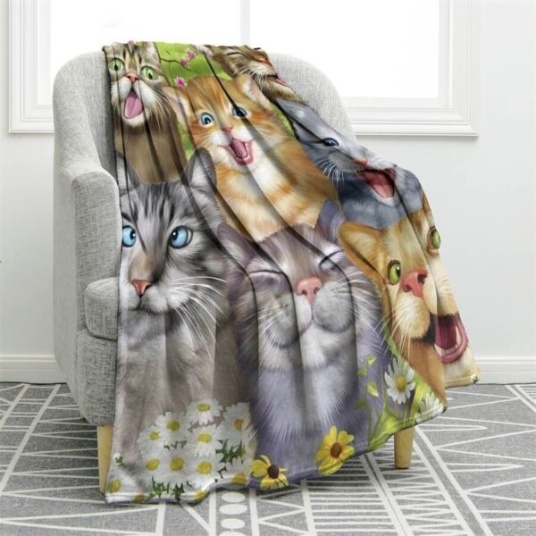 Cat Fleece Blanket Sherpa Blanket