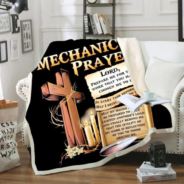 Mechanics Prayer Fleece Blanket Sherpa Blanket
