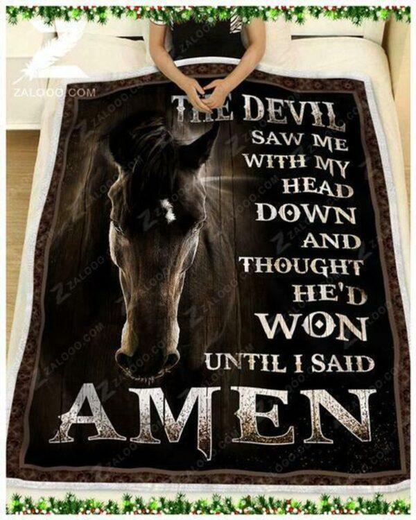 Horse The Devil Fleece Blanket Sherpa Blanket