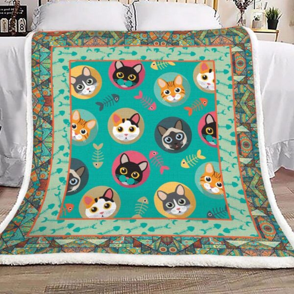 Cat Fleece Blanket Sherpa Blanket