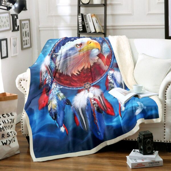 Eagle Dreamcatcher Fleece Blanket Sherpa Blanket
