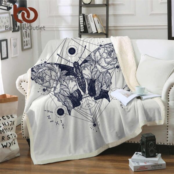 Butterfly Fleece Blanket Sherpa Blanket