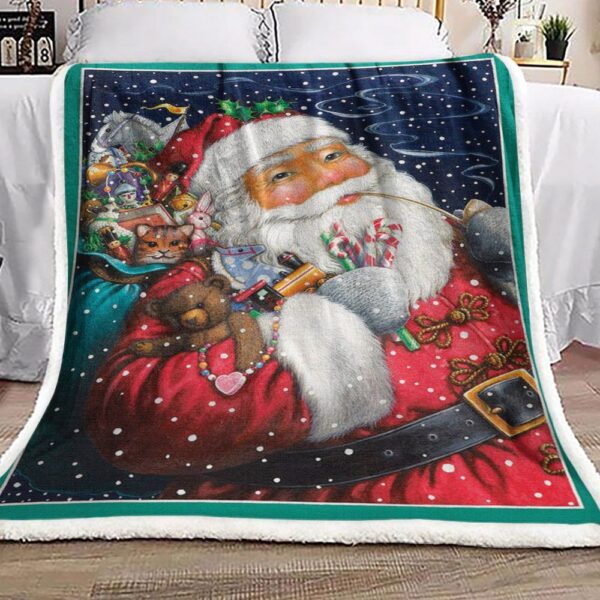 Christmas Santa Fleece Blanket Sherpa Blanket