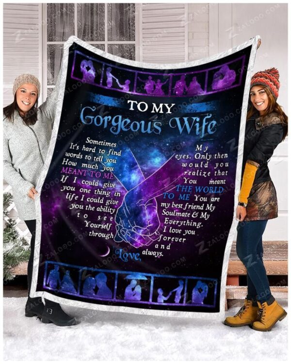 To My Wife You Mean The World To Me Fleece Blanket Sherpa Blanket