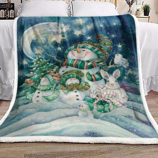 Snowman Fleece Blanket Sherpa Blanket
