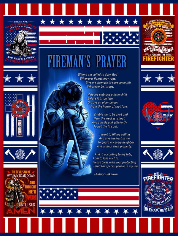 Fireman's Prayer 3 Fleece Blanket Sherpa Blanket