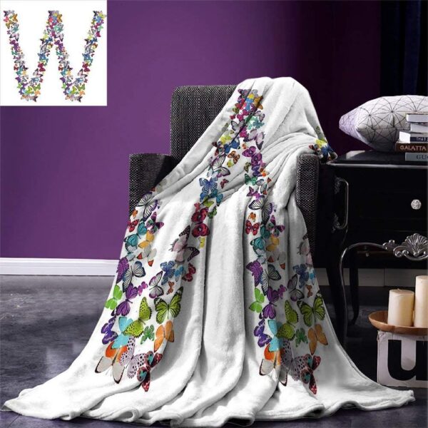 W Butterfly Fleece Blanket Sherpa Blanket