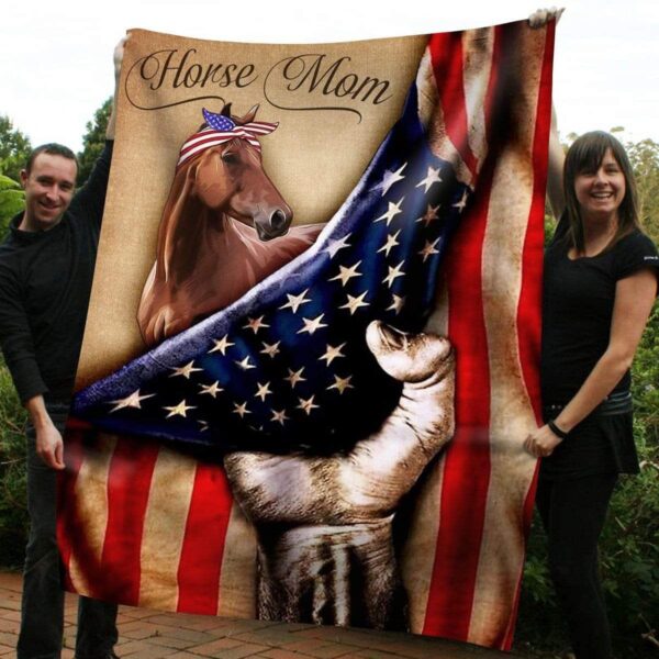 Horse mom Fleece Blanket Sherpa Blanket