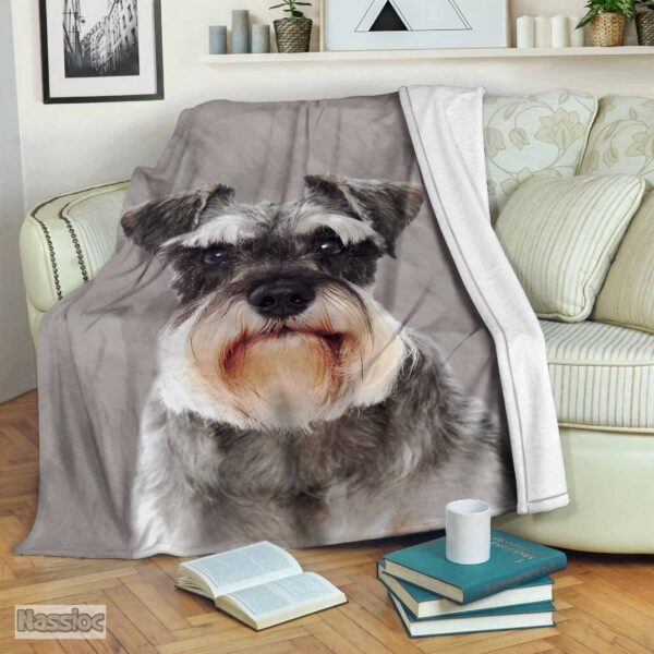 Miniature Schnauzer Fleece Blanket Sherpa Blanket