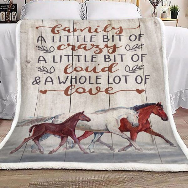 Horse Family Fleece Blanket Sherpa Blanket