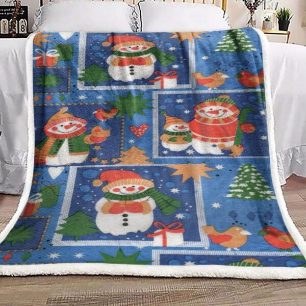 Christmas Snowman Fleece Blanket Sherpa Blanket