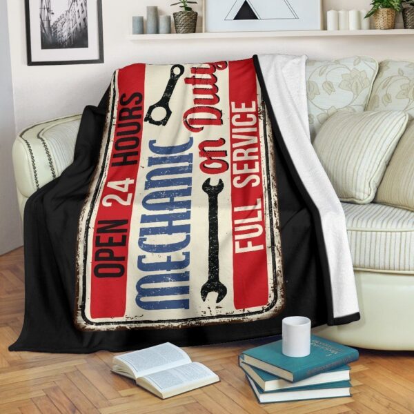 On Duty Mechanic Fleece Blanket Sherpa Blanket