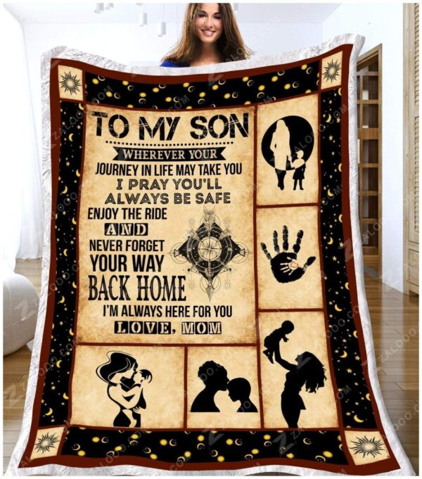 To My Son Mom I Pray You Ll Always Be Safe Fleece Blanket Sherpa Blanket