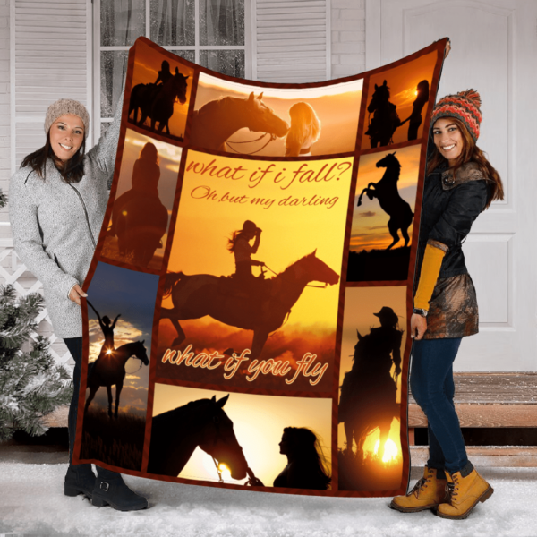 Horse Girls Fleece Blanket Sherpa Blanket