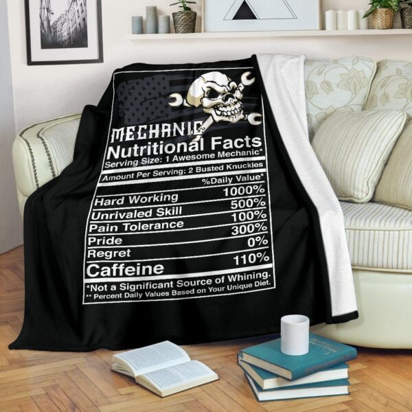 Mechanic Nutritional Facts Fleece Blanket Sherpa Blanket