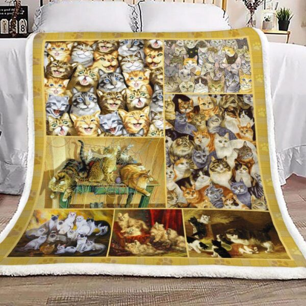 Cat Fleece Blanket Sherpa Blanket