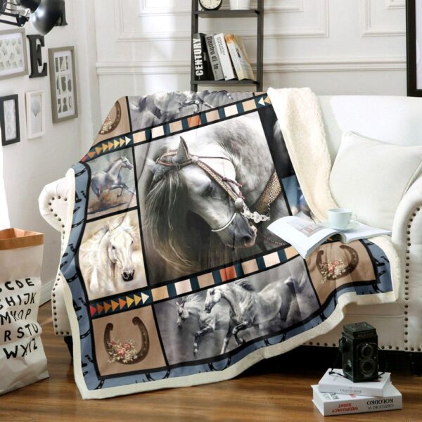Horse Fleece Blanket Sherpa Blanket