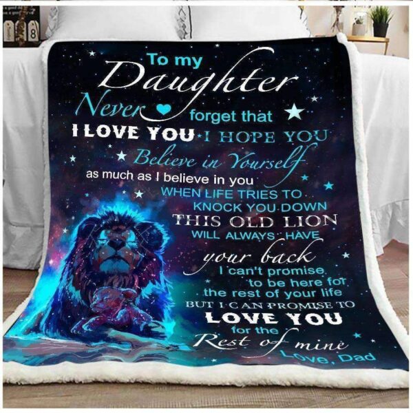 Daughter Dad I Will Always Have Your Back Fleece Blanket Sherpa Blanket
