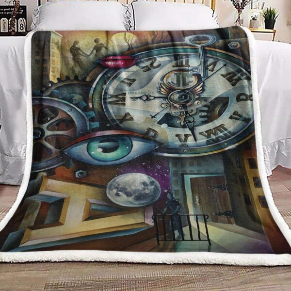 Mechanics Clock Fleece Blanket Sherpa Blanket
