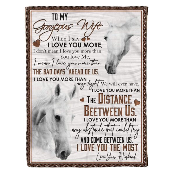 Horse To My Wife Fleece Blanket Sherpa Blanket