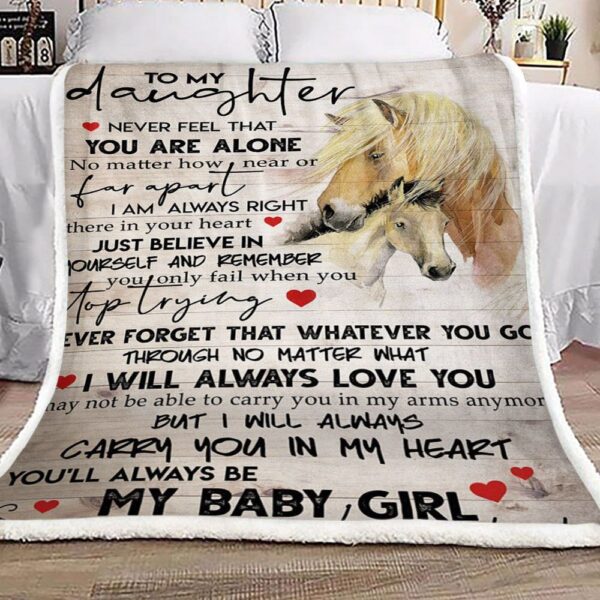 Horse To My Daughter Fleece Blanket Sherpa Blanket