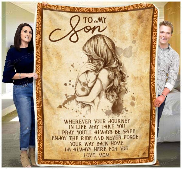 To My Son Love Your Mom Fleece Blanket Sherpa Blanket