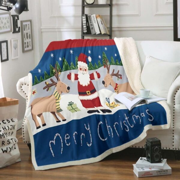 Santa Claus Fleece Blanket Sherpa Blanket