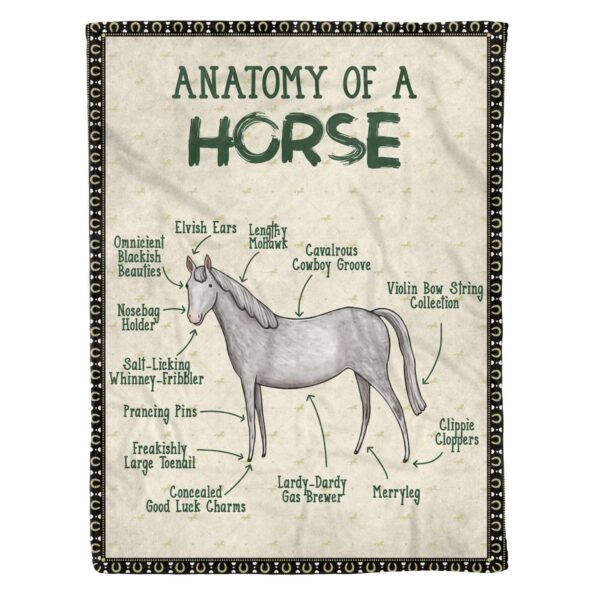 Cute Horse Fleece Blanket Sherpa Blanket
