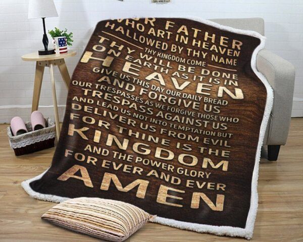 Lord's Prayer Fleece Blanket Sherpa Blanket