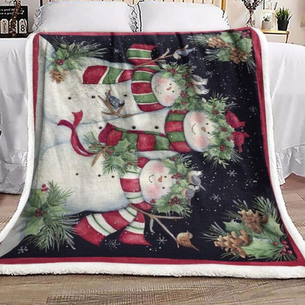 Snowman Fleece Blanket Sherpa Blanket