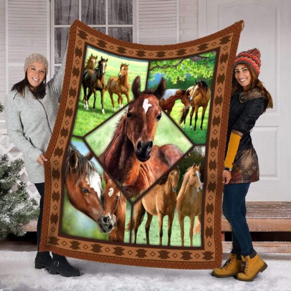 Horse Fleece Blanket Sherpa Blanket